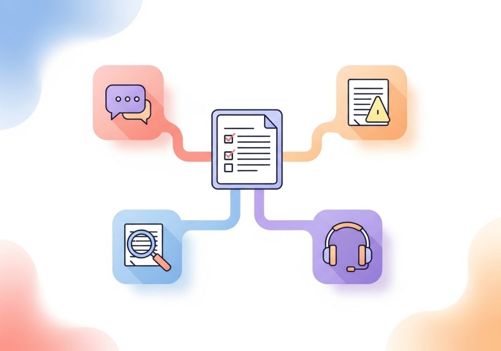 An illustration showing how to adapt main idea worksheets with visual, auditory, and other sensory supports for diverse learners.
