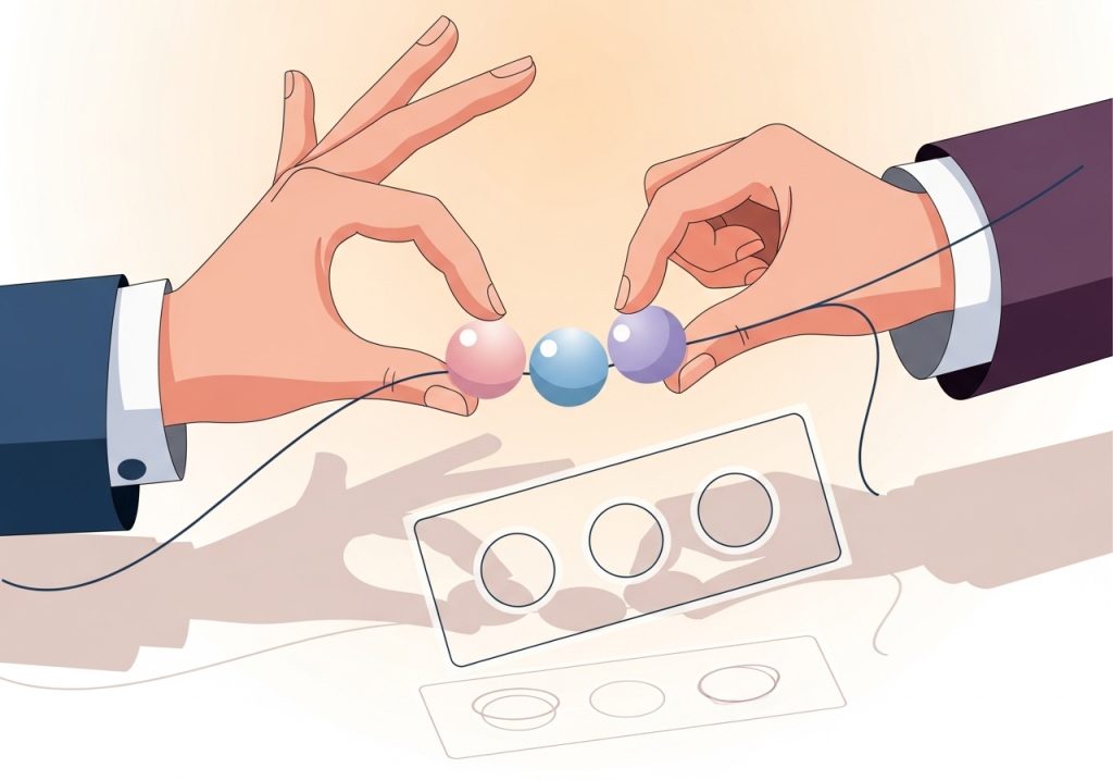 Tactile phonemic awareness activities using beads for sound segmentation