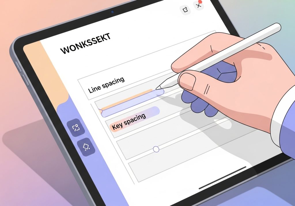 A visual representation of modifying the layout of a digital worksheet to improve accessibility.