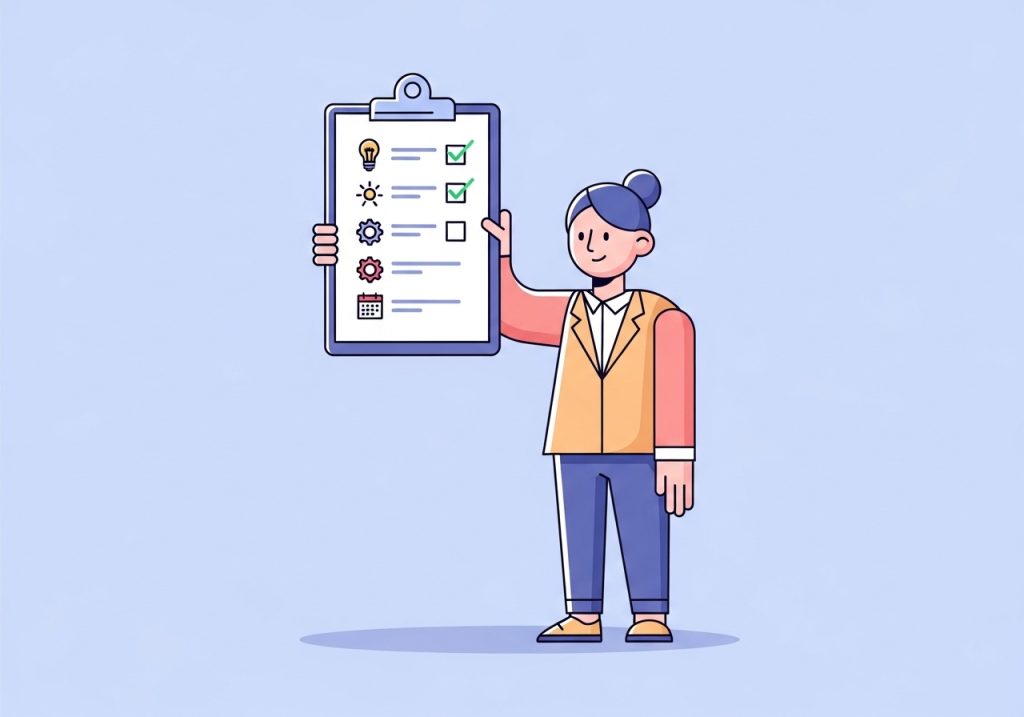 An illustration of a visual checklist, a key strategy for executive functioning training.