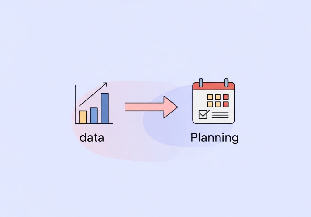 An icon representing how formative assessment data informs instructional planning.
