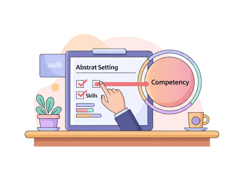 An illustration of a therapy goal plan showing the relationship between skills and competencies.