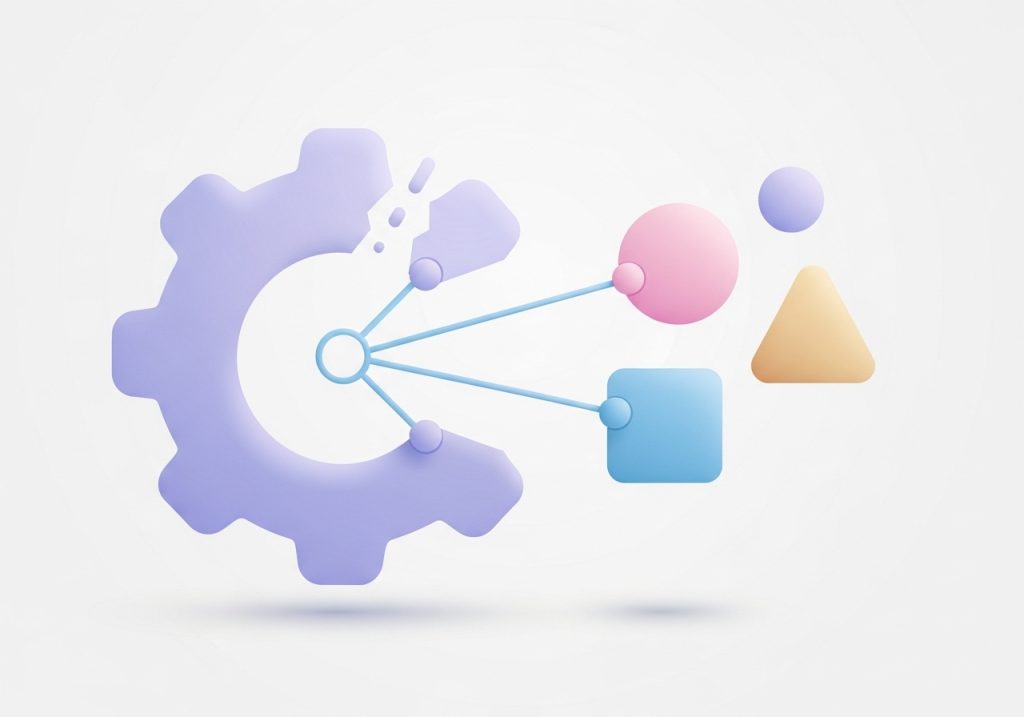 An illustration of a complex task being broken down into smaller, simpler components, representing task analysis.