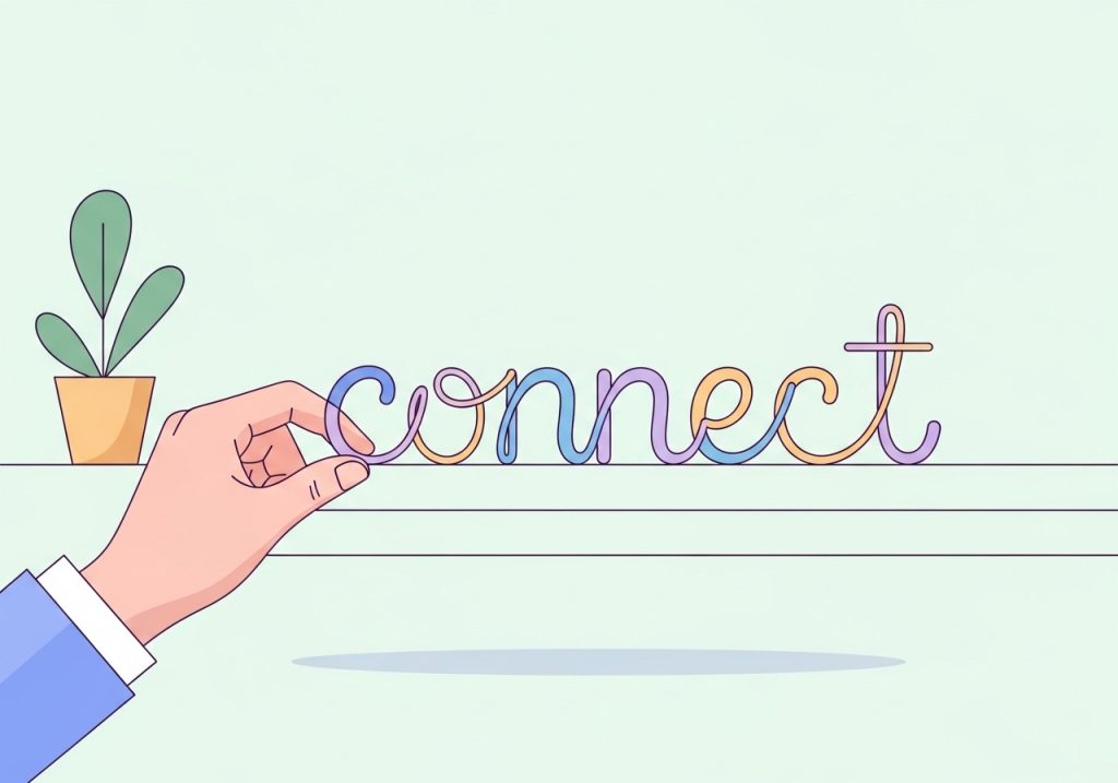 An illustration showing how to write in cursive by connecting letters smoothly to form a word, a key skill for handwriting fluency.