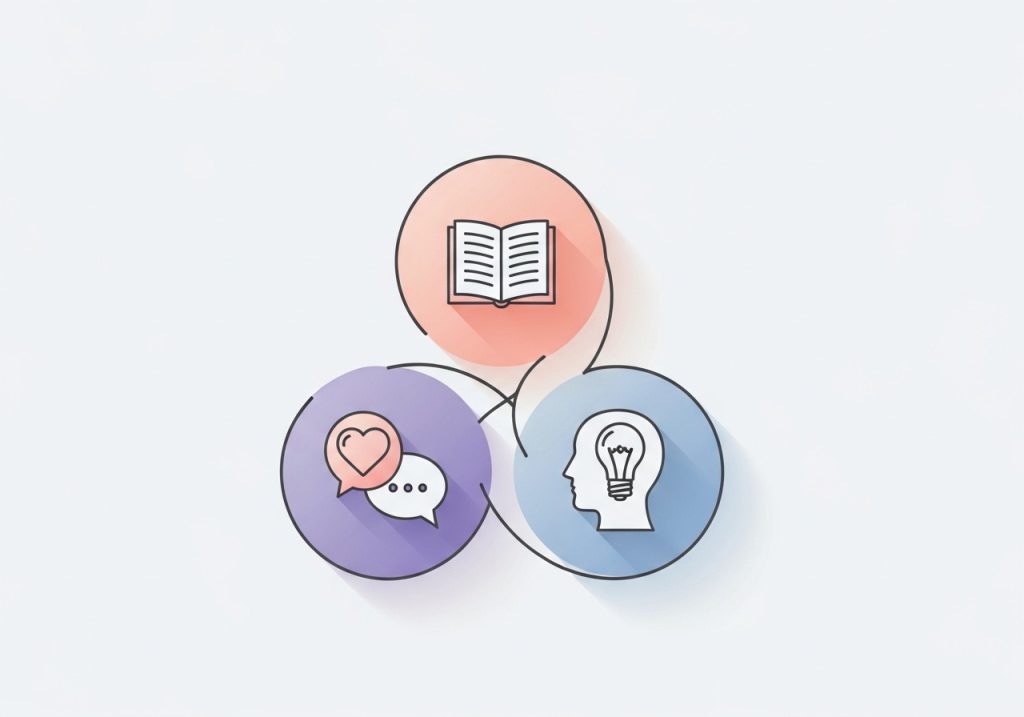 A diagram illustrating the three components of evidence-based practice: research, clinical expertise, and client values.