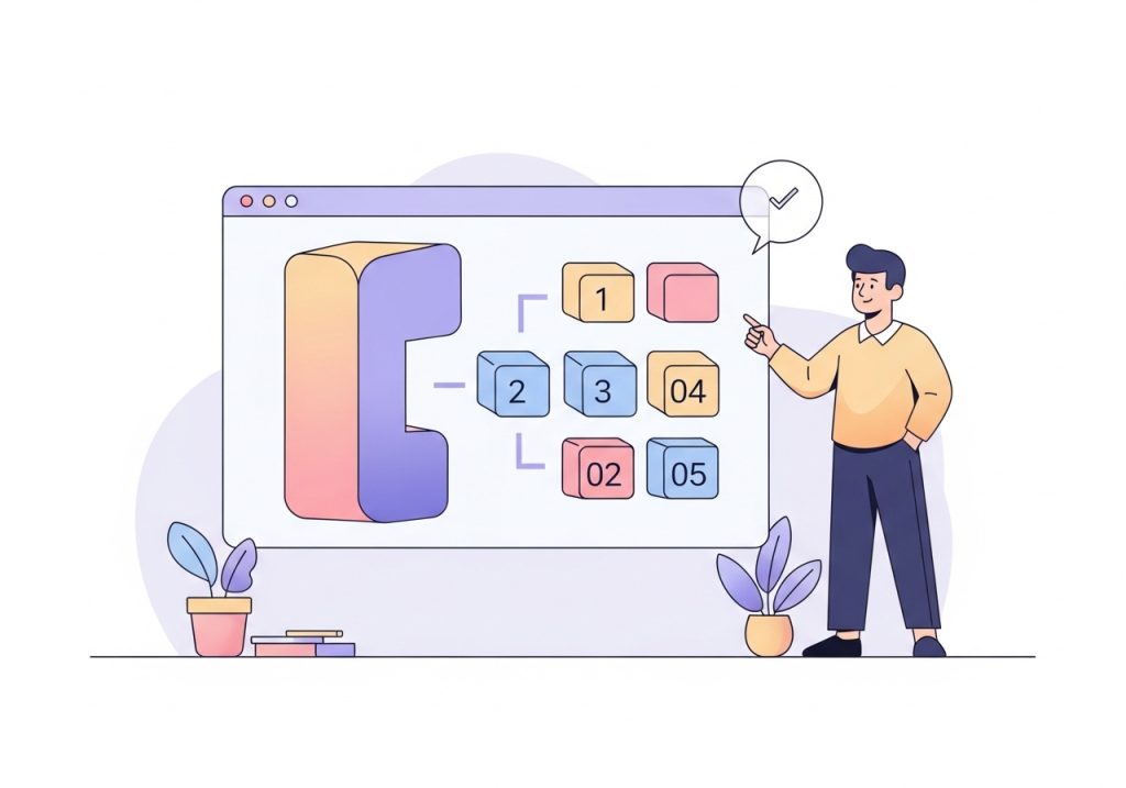 Illustration of breaking a large task into smaller chunks, a key strategy for managing ADHD while studying.