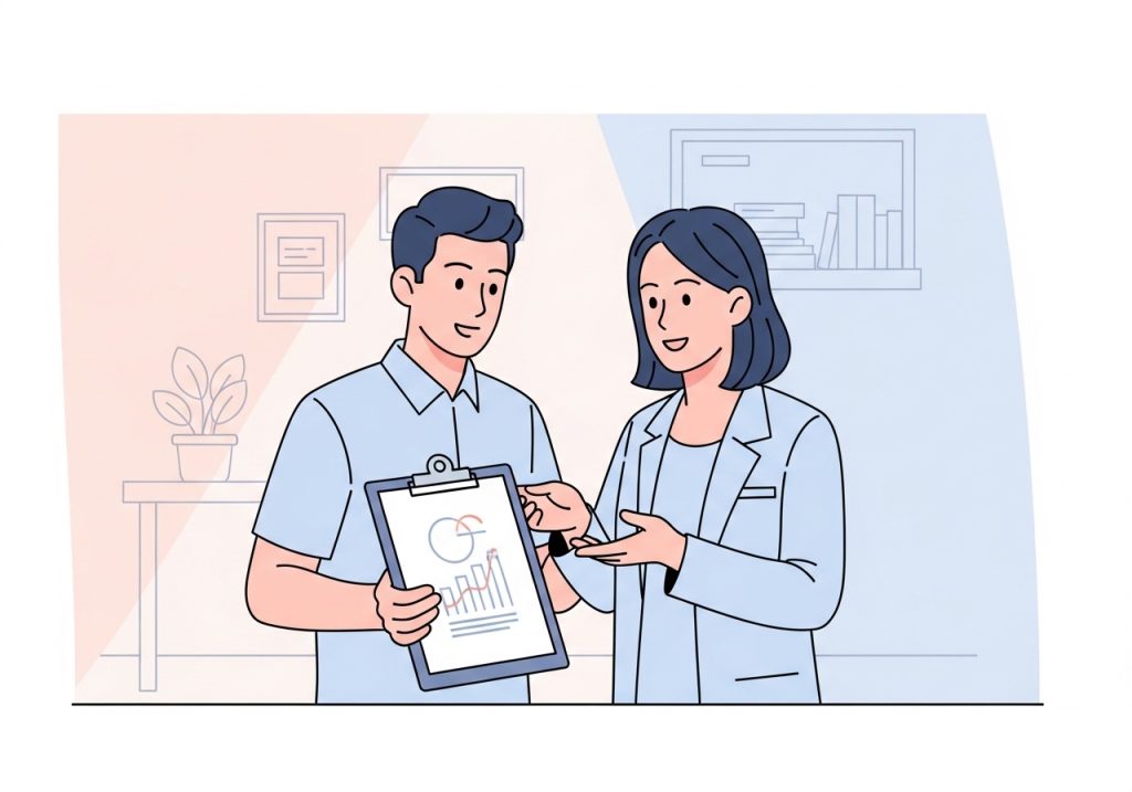 A teacher and an occupational therapist collaborate on a student support plan, an essential part of a guide for teachers.