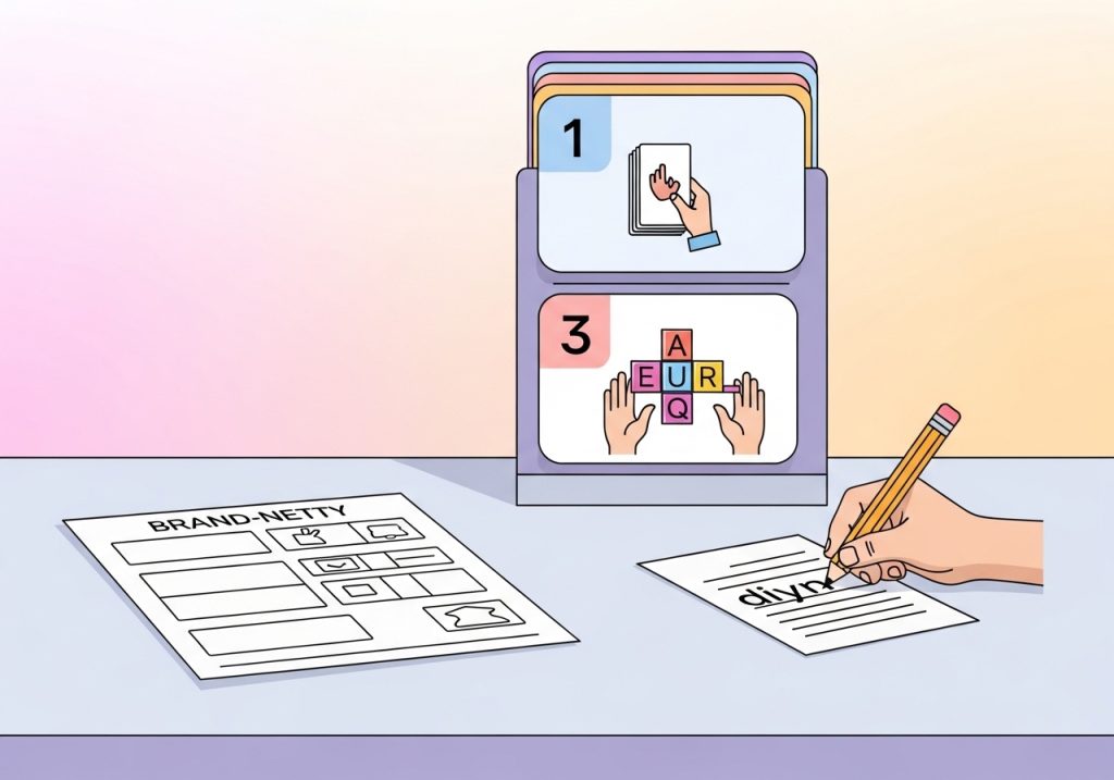 An example of a literacy center station with clear, visual instruction cards to guide students through the activity independently.
