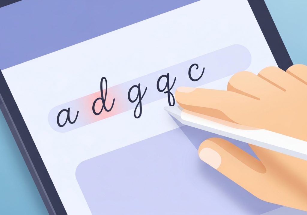 Visual of lowercase cursive letters grouped by motor patterns, a key step in learning how to cursive handwriting.
